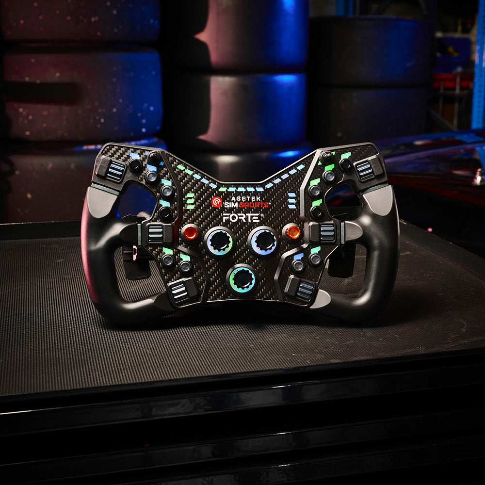 Asetek Forte® Formula Button Box (Black, Aluminum Buttons)
