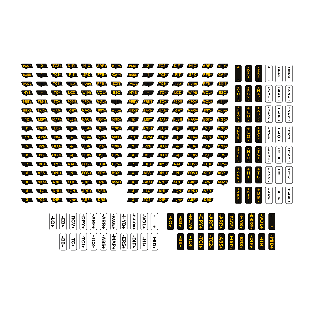 Asetek Sticker Sheet (white, orange, red, transparent)
