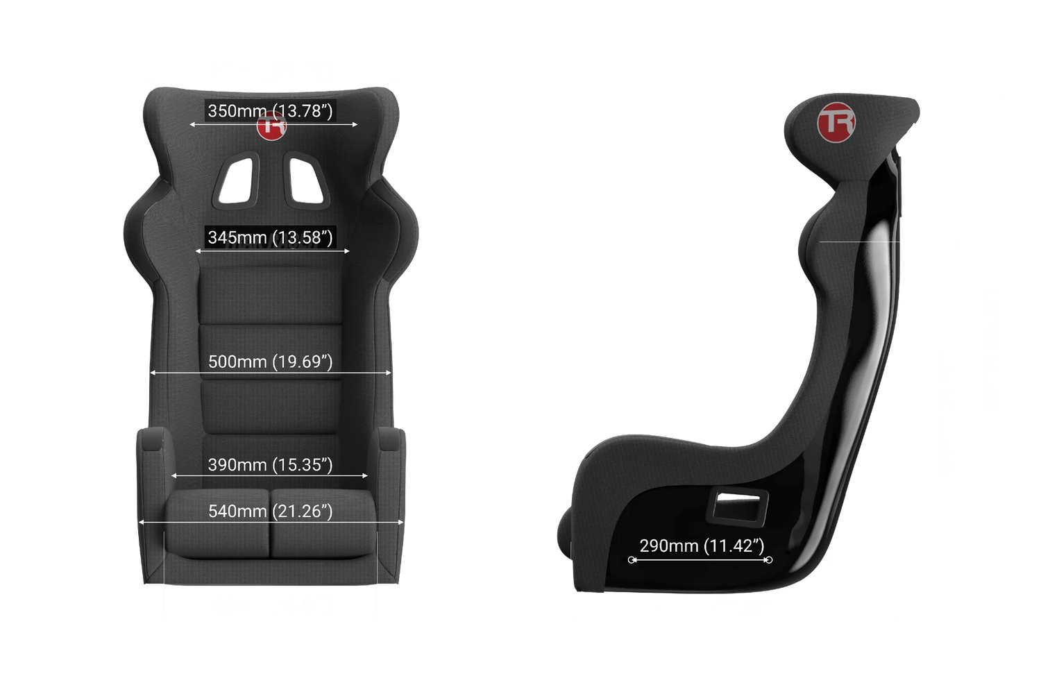 Scaun de curse TrakRacer GT Pro - Fibra de sticlă neagră