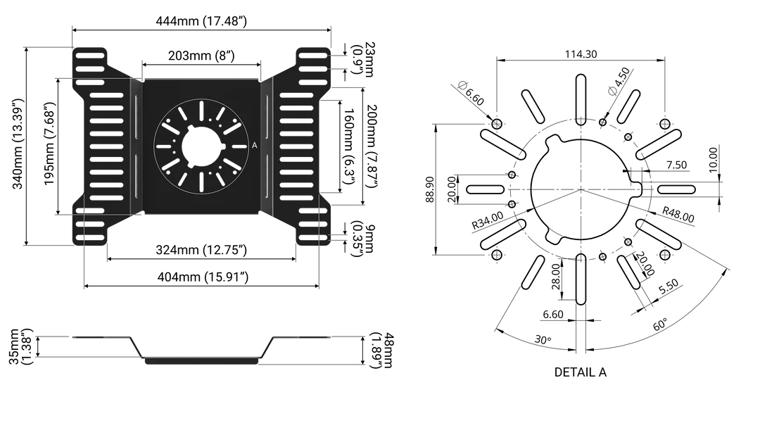 TrakRacer Universelle Bass-Shaker / Körperschallwandler Halterung für Sim-Rigs